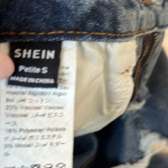 A bluish grayish wide leg ripped jeans for women Petite small. - Picture 3 of 3